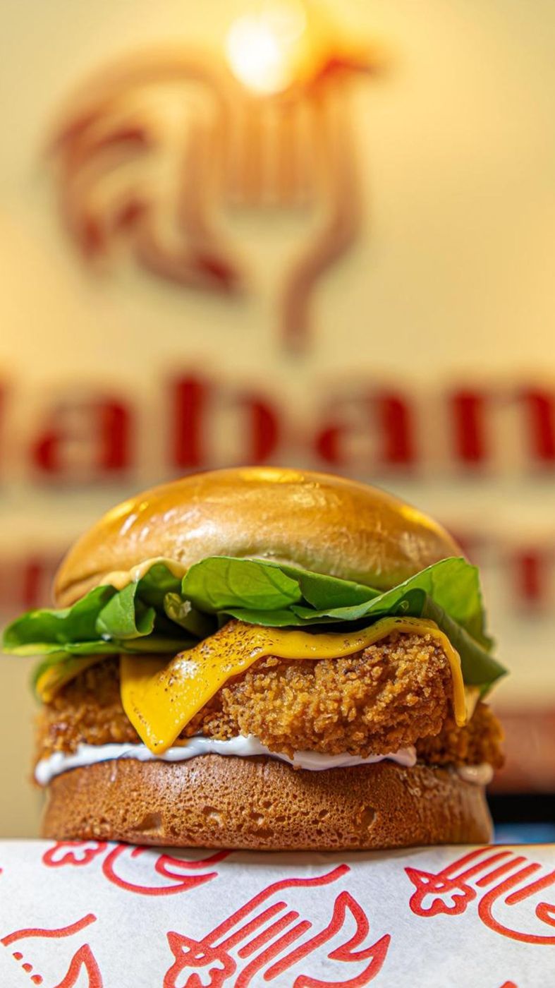 Burger de frango crocante com queijo