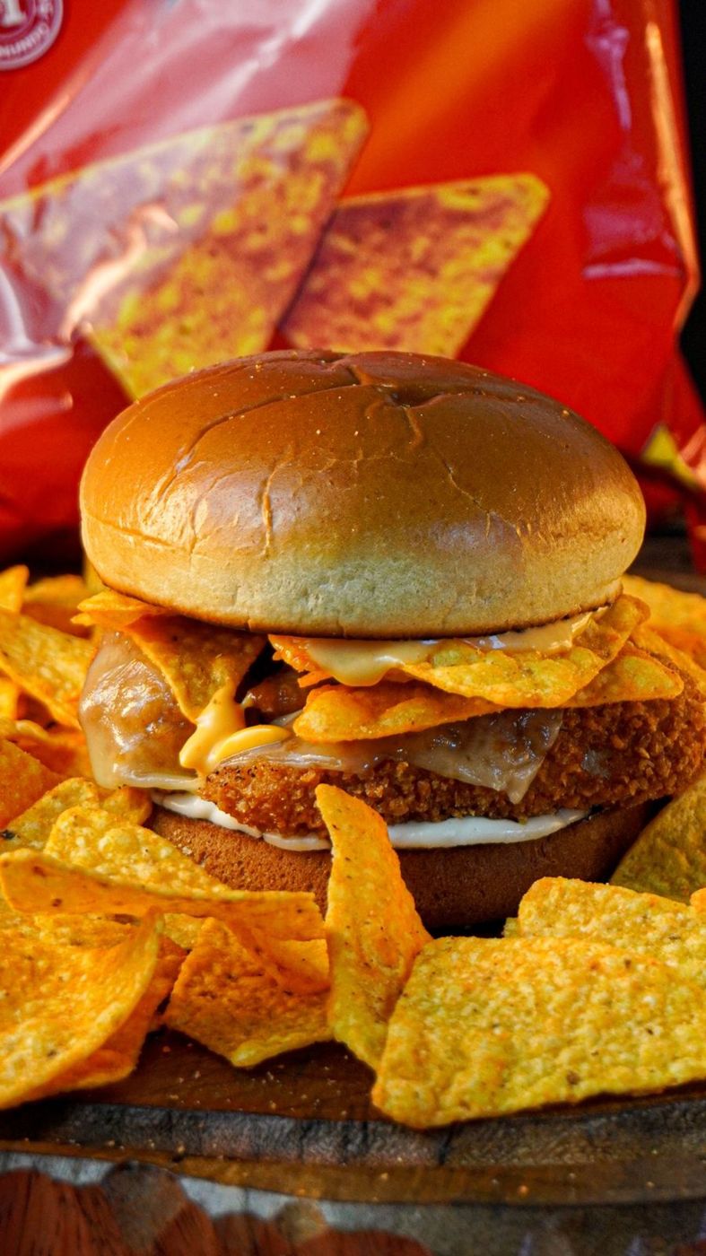 Burger de frango com Doritos