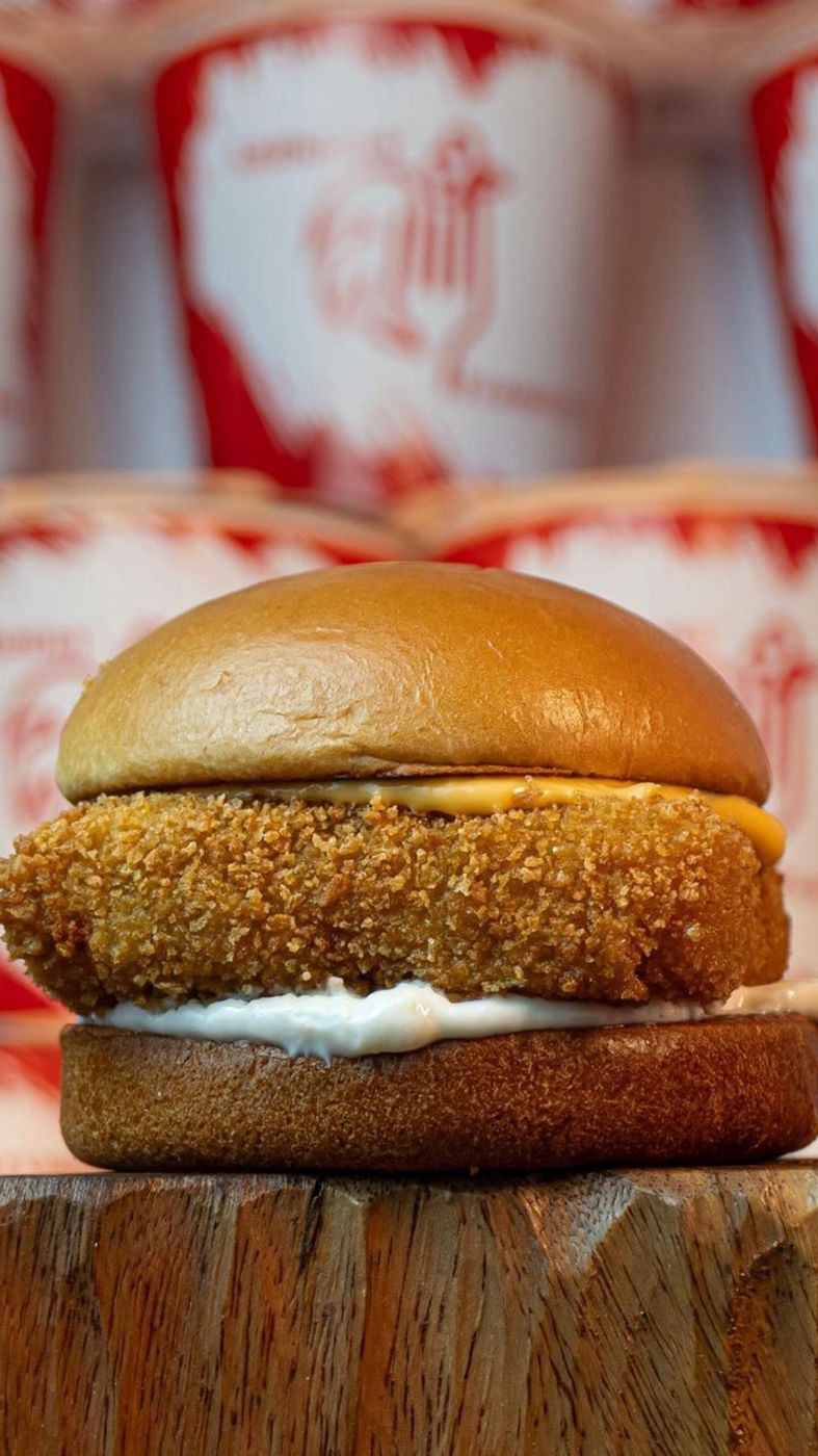 Burger vegetariano empanado